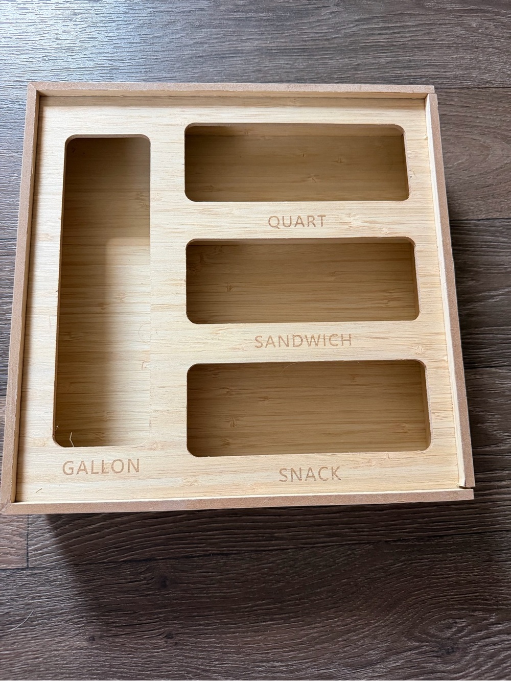 Bamboo Ziplock Bag Hanging Wall Storage Organizer